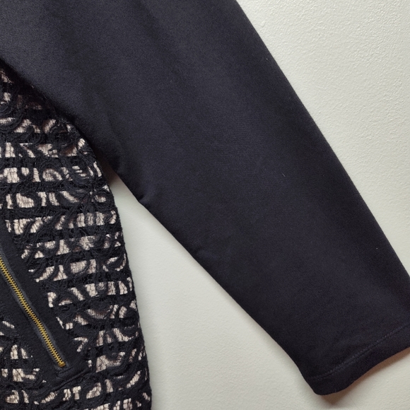 Chico's Zenergy Lace Jacket Women Size 3 (XL) Black Pink Full Zip Fall Casual - Picture 4 of 11